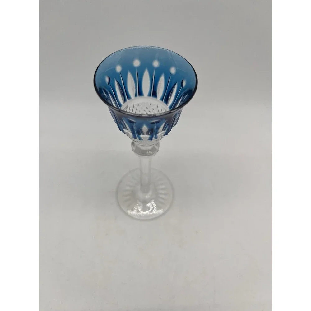 Saint Louis Crystal France TOMMY Blue Cordial Glass 5 1/4